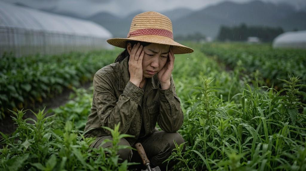キャベツや白菜の葉を食害する幼虫害虫の様子