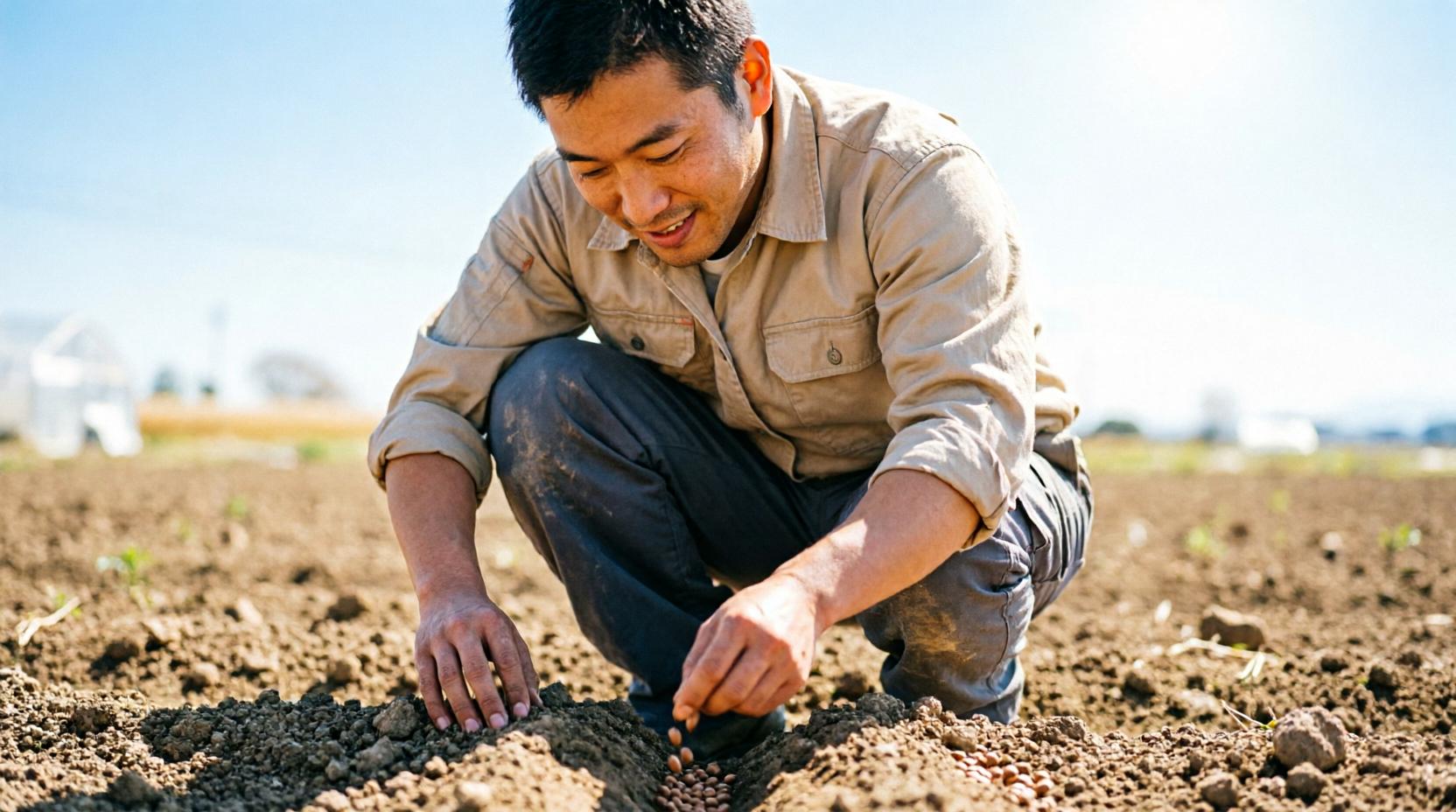 茨城の畑土と小松菜栽培の基本を示すイメージ