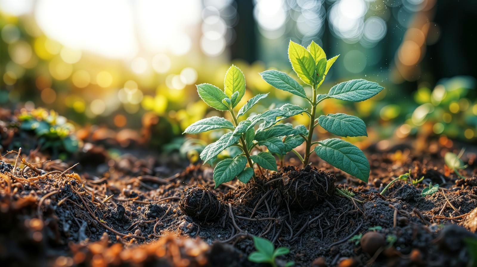 ピーマンの葉を観察して病害虫の発生を確認する様子