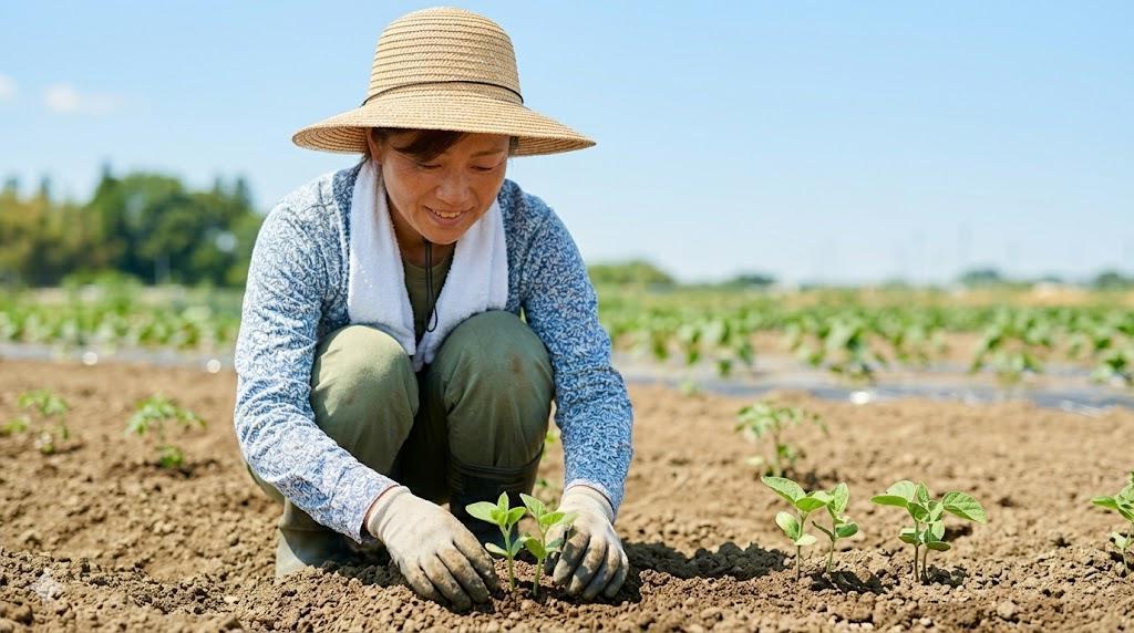 追肥を行いながら育てる秋前のイチゴ株