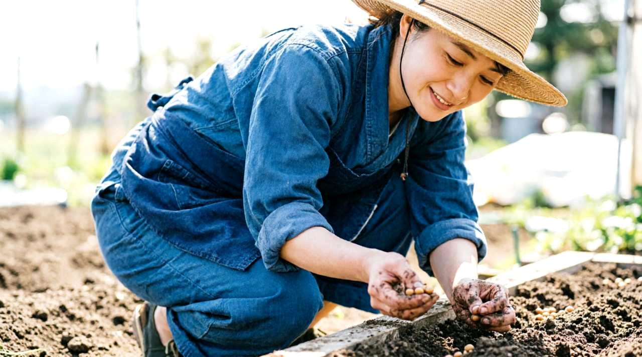 堆肥や微生物を活かしたブロッコリー栽培用の土作り