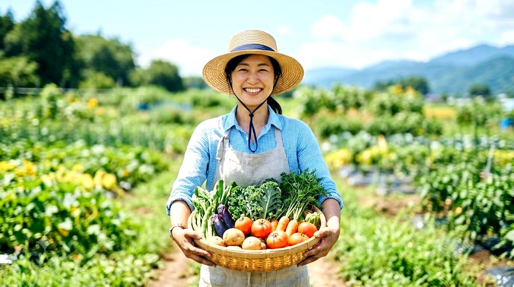 下向きになった収穫前のソラマメの莢