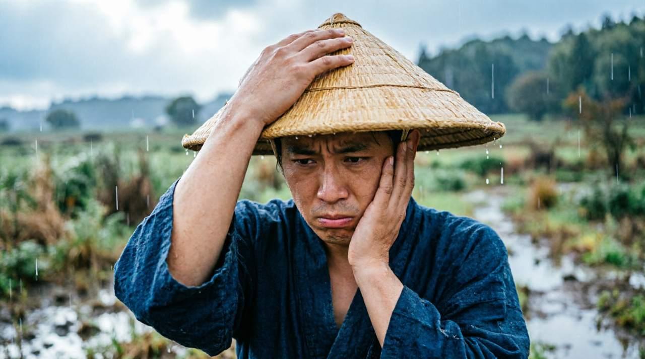防草シートの隙間から雑草が伸びてきてしまった失敗例の写真