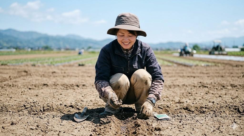 東京の家庭菜園で初心者が育てた病気知らずの大根を収穫する様子