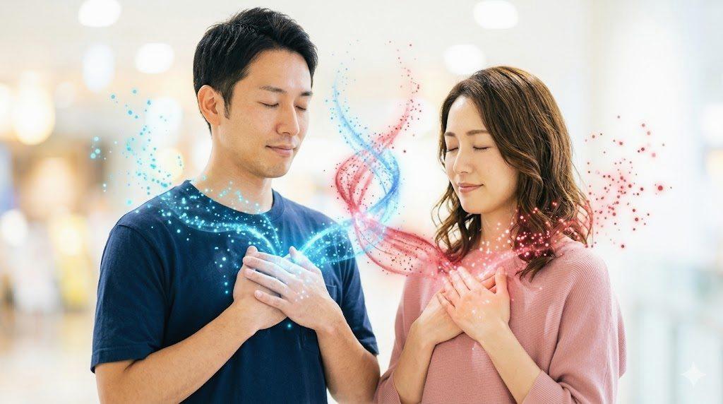 綿棒で西洋カボチャの雌花に人工授粉を行う手元のアップ