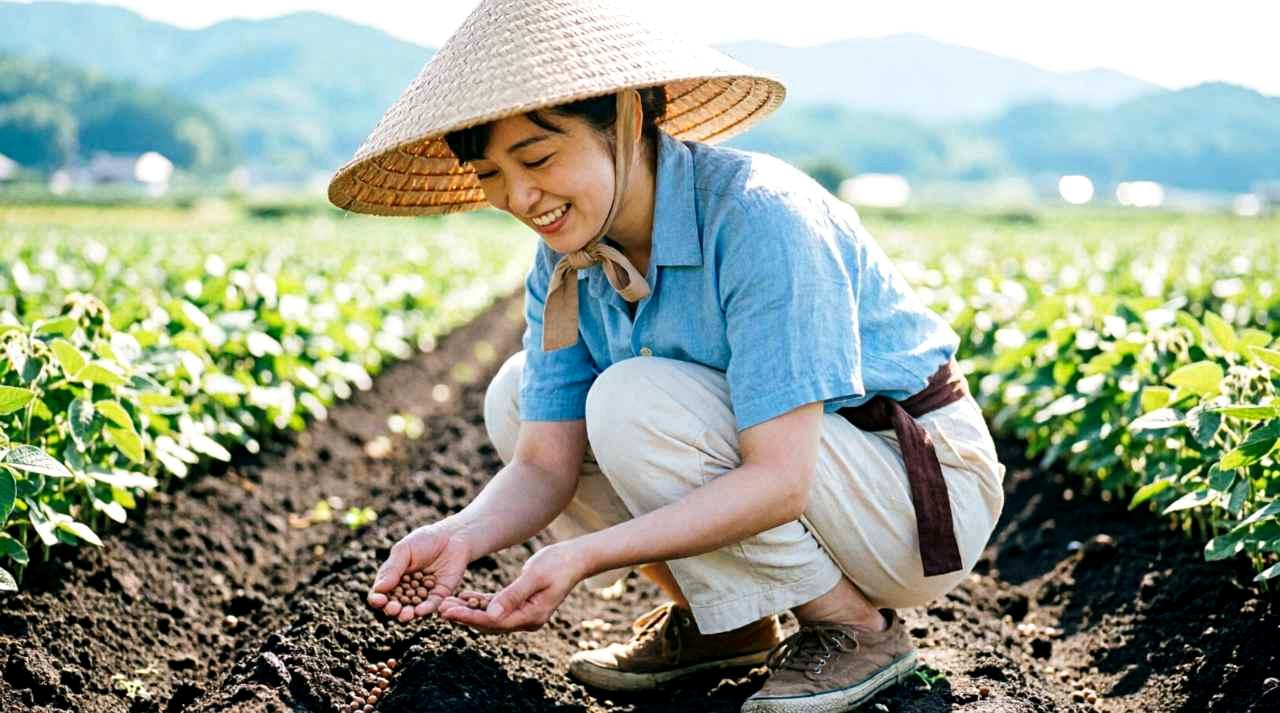 カレンダーと気温グラフが並び、仙台でのズッキーニの安全な種まき時期が示されている