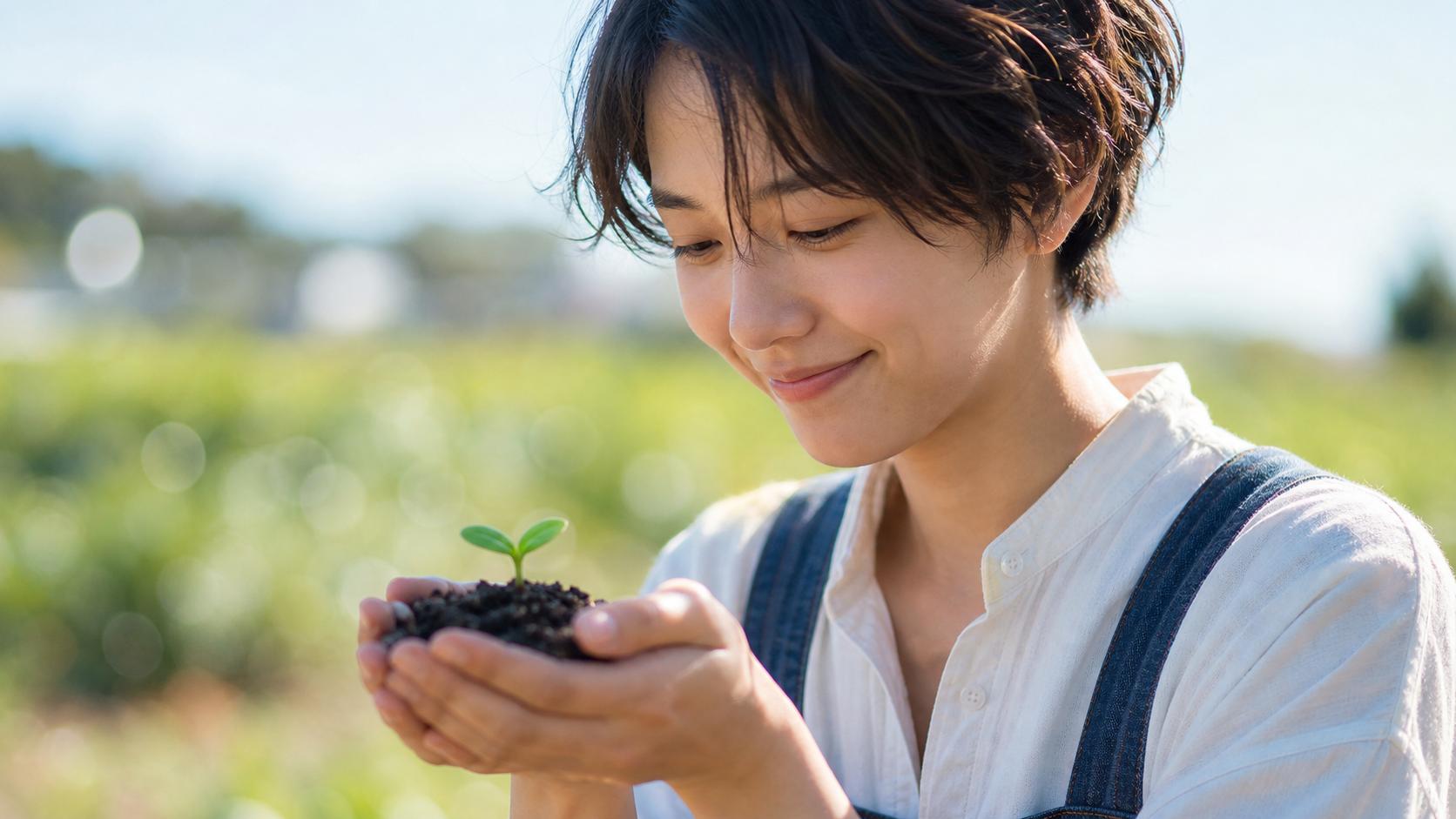 大阪の家庭菜園で育つ水菜の畑と気候のイメージ