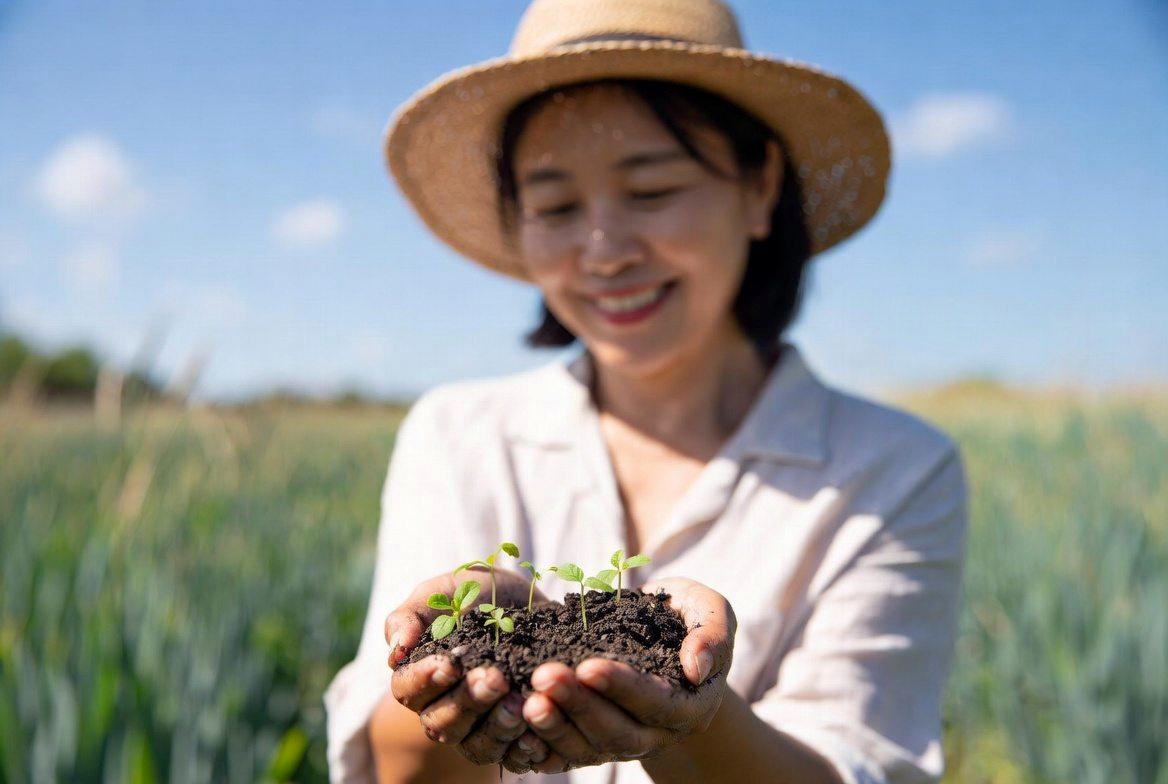 札幌東区の家庭菜園で収穫されたみずみずしい水菜と、それを支える土と気候のイメージ