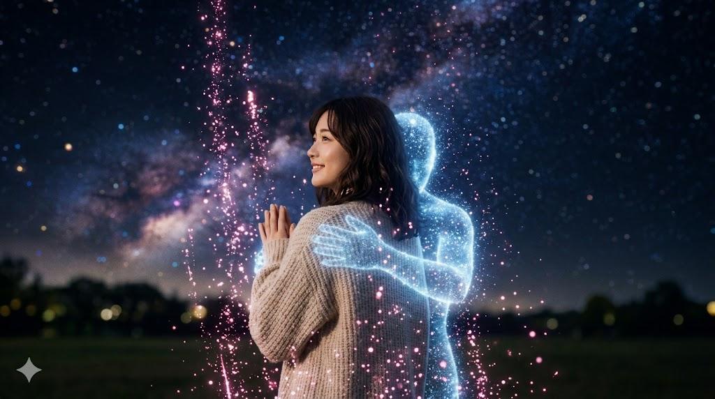 冬の畑を見渡しながら家庭菜園を計画する様子