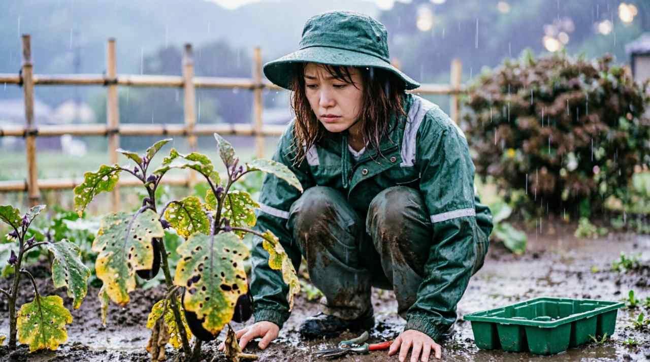 病気や害虫から守るため管理されたキュウリの葉