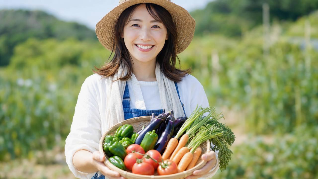 大きく育ったサニーレタスを収穫する様子と栽培の振り返りを示す画像