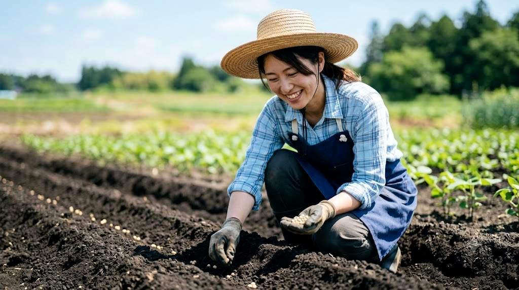 9月の東京都内の畑で冬野菜の栽培準備を始める様子