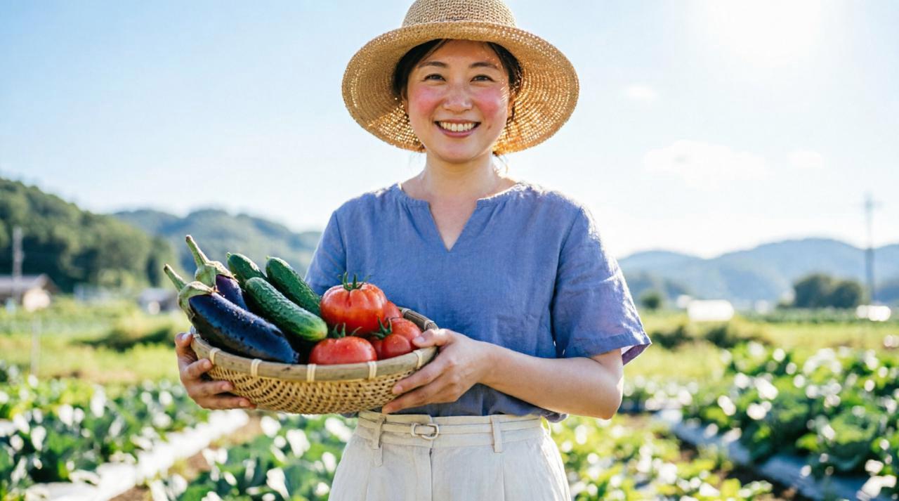 家庭菜園で収穫したたくさんのゴーヤ