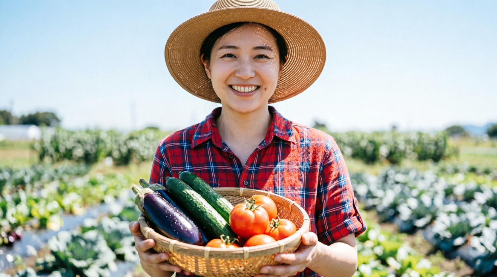 真っ赤に熟したイチゴを丁寧に収穫する瞬間