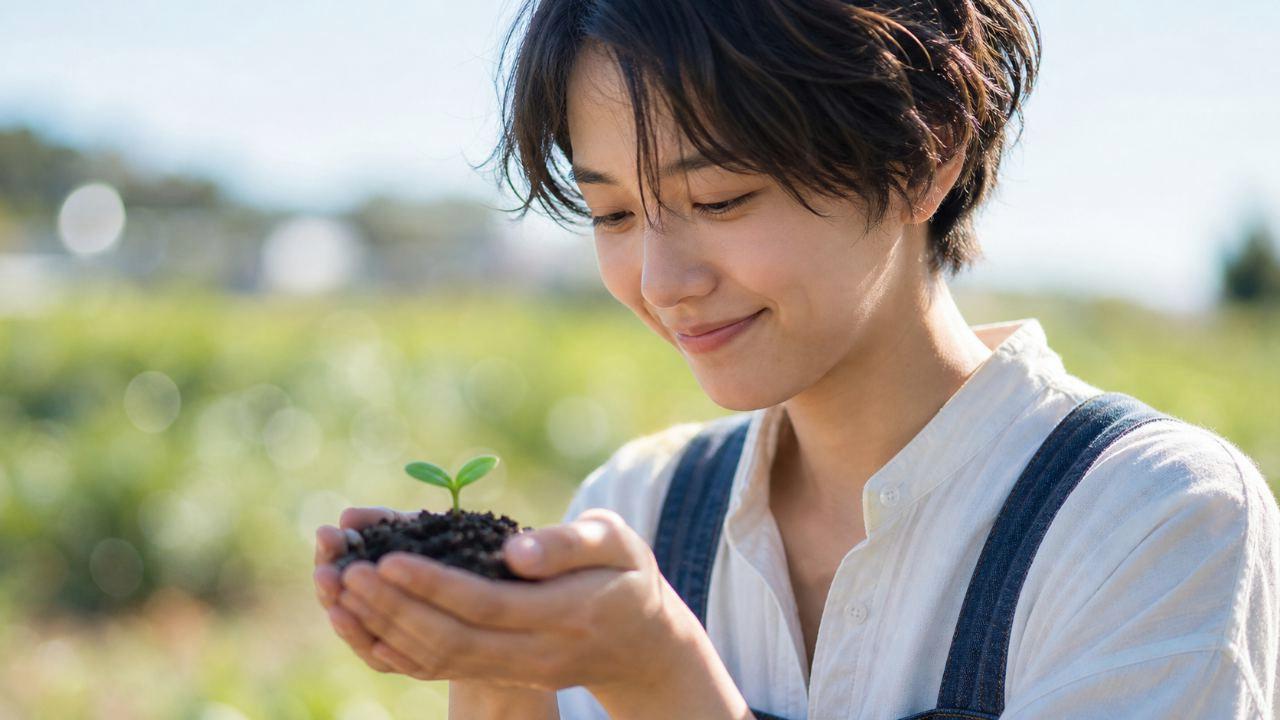 まっすぐ育ったニンジンを収穫して喜ぶ様子