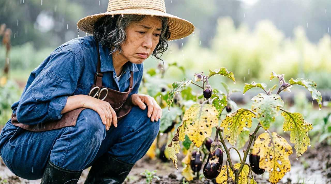 病気の兆候を確認する枝豆の葉のイメージ