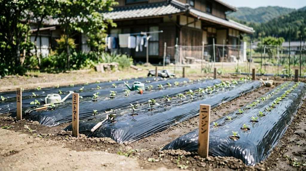 効率よく除草して畑を整える作業風景のイメージ