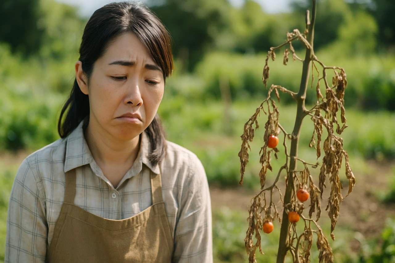 健全に育ったソラマメ畑と収穫前の株の様子