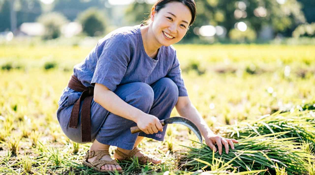 散布から数日後、ドクダミの葉が黄色く変色し始めている様子