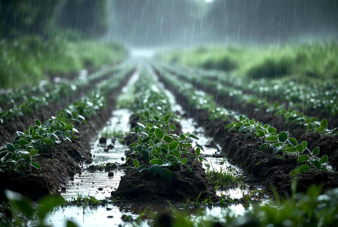 病気予防のため管理された健康な夏野菜の葉