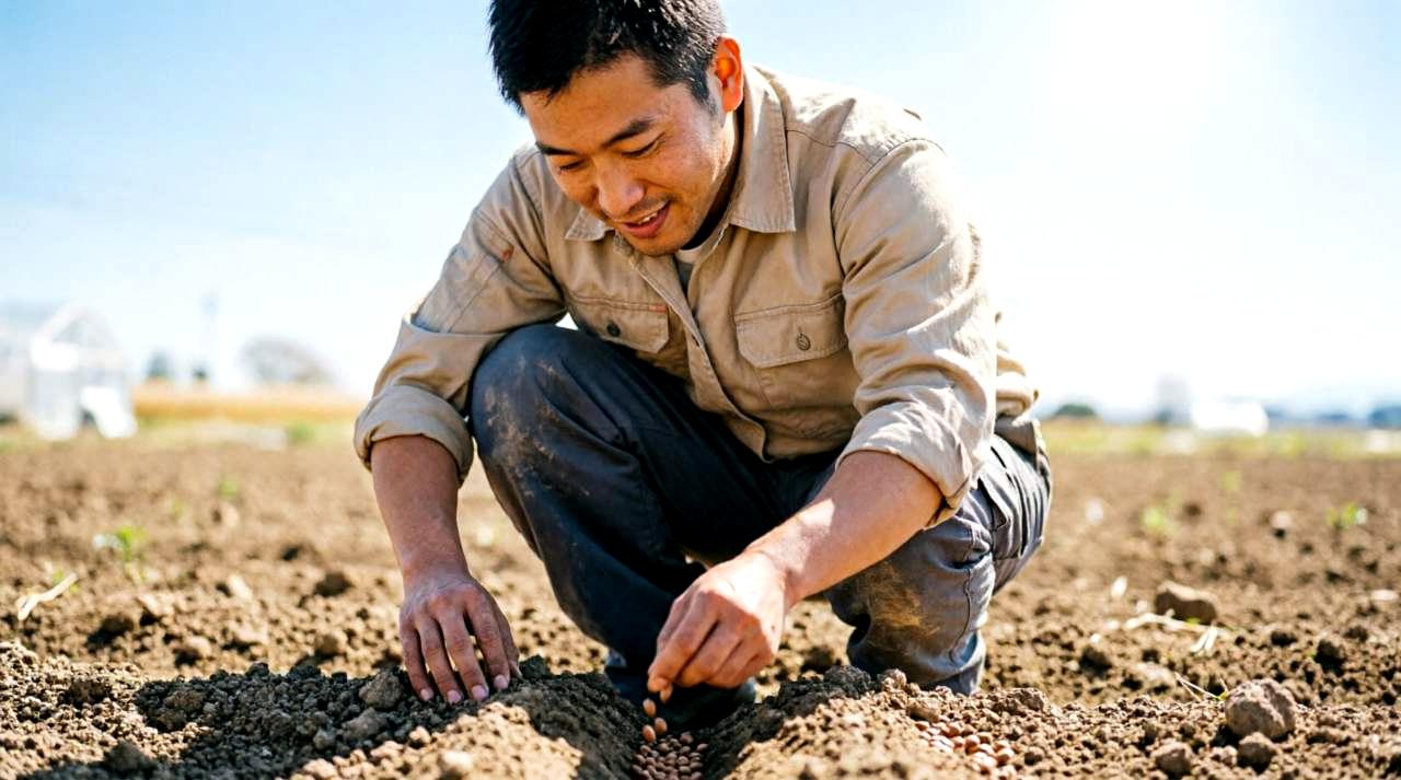 四季折々のキャベツが並ぶ茨城県の農家のテーブル