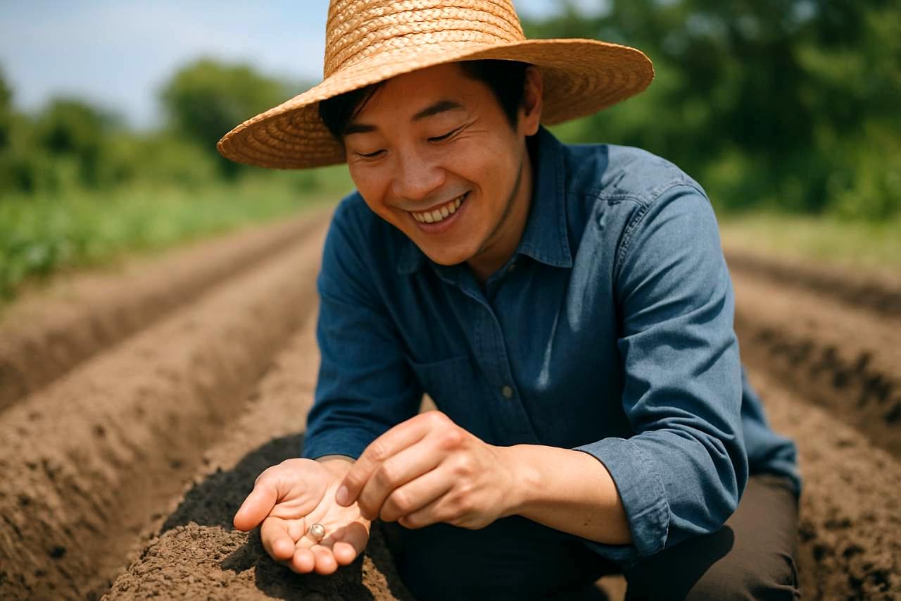 自然農の畑で豊かに実ったジャガイモの収穫