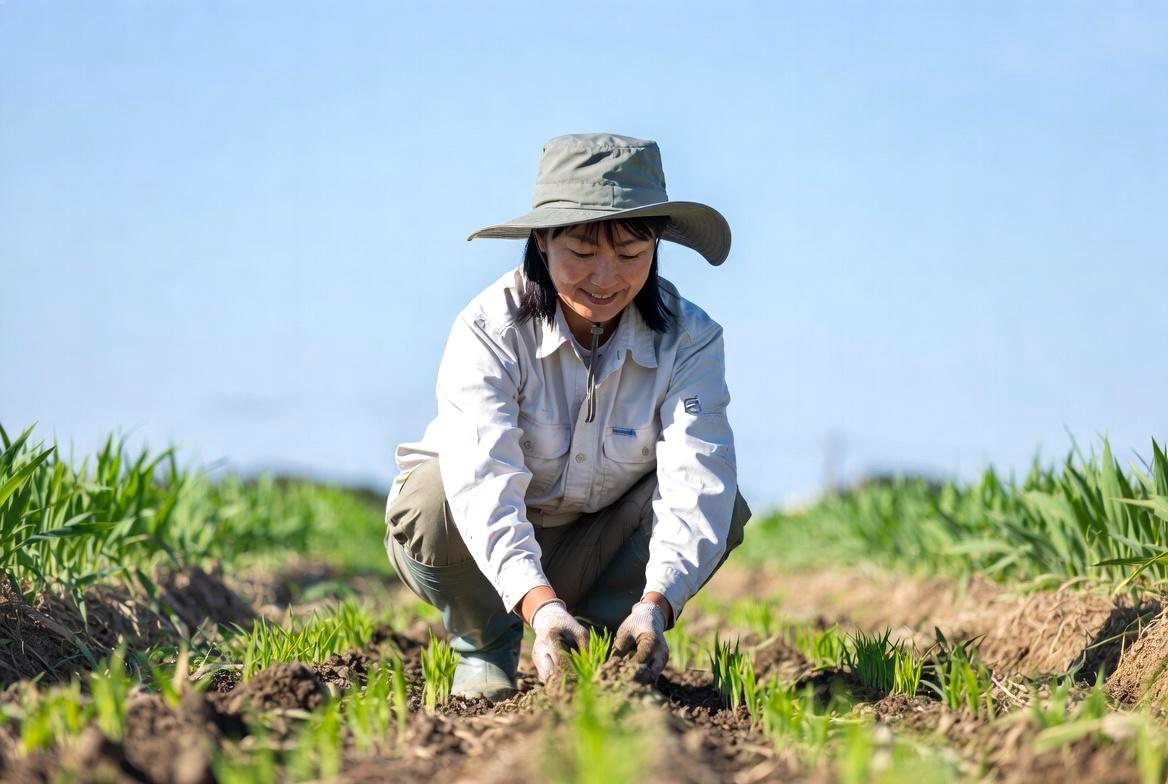 無農薬栽培で育てる元気なヘチマの苗と家庭菜園の様子