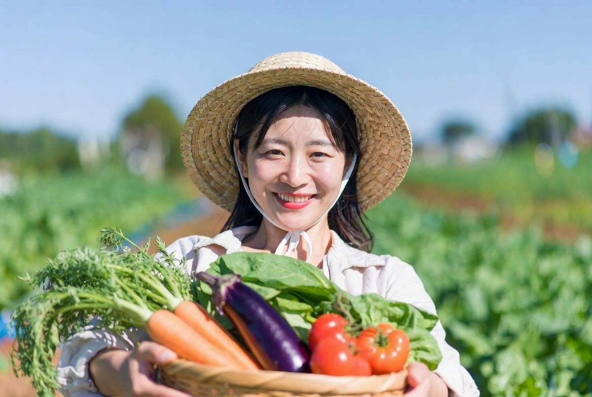 ハサミでナスの実を丁寧に収穫している手元の画像
