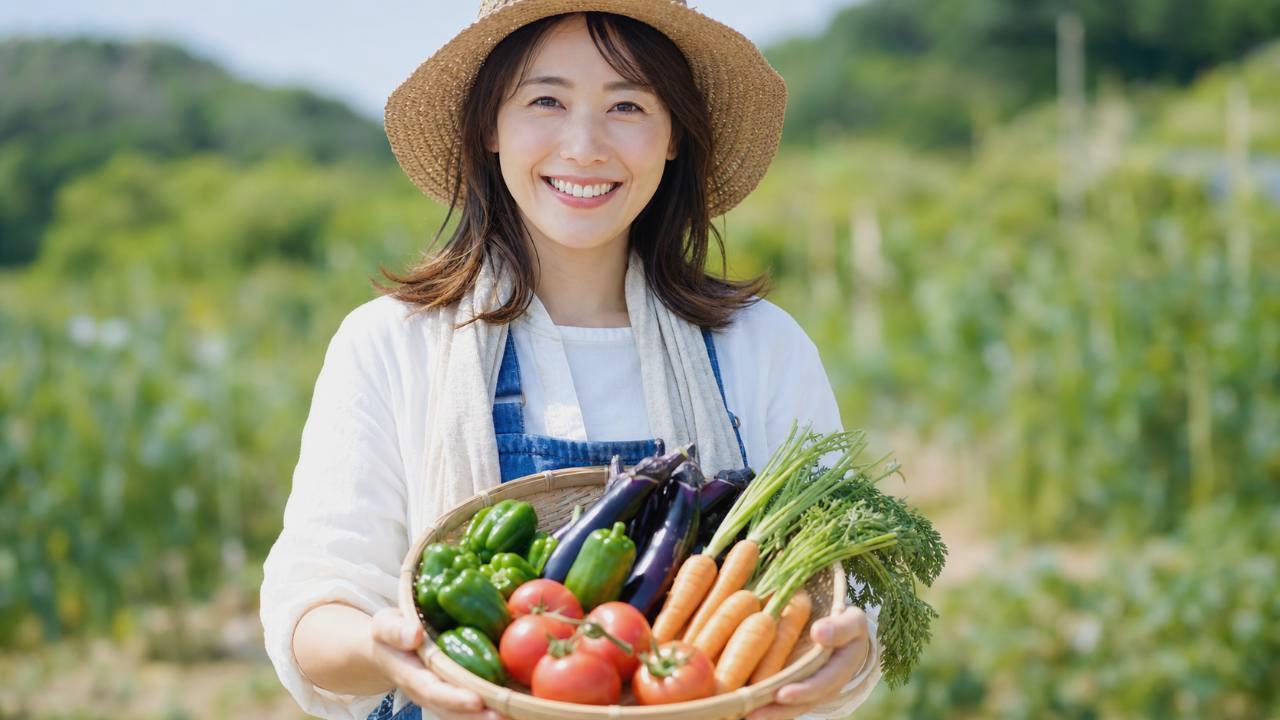 花房から下の古い葉を手で折り取っている栽培者のクローズアップ写真