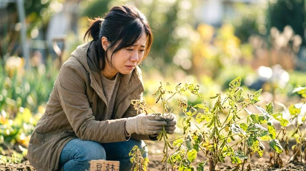 プランターの使いまわし土とオクラ苗。連作障害リスクと土壌再生の重要性を示す栽培イメージ