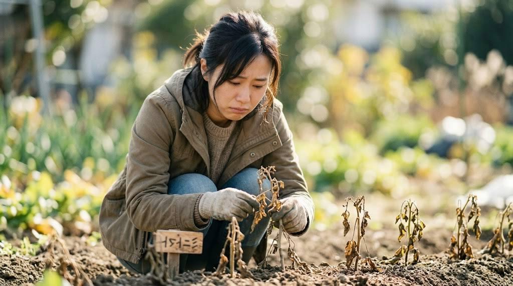 家庭菜園で丁寧に管理されたキャベツ畑