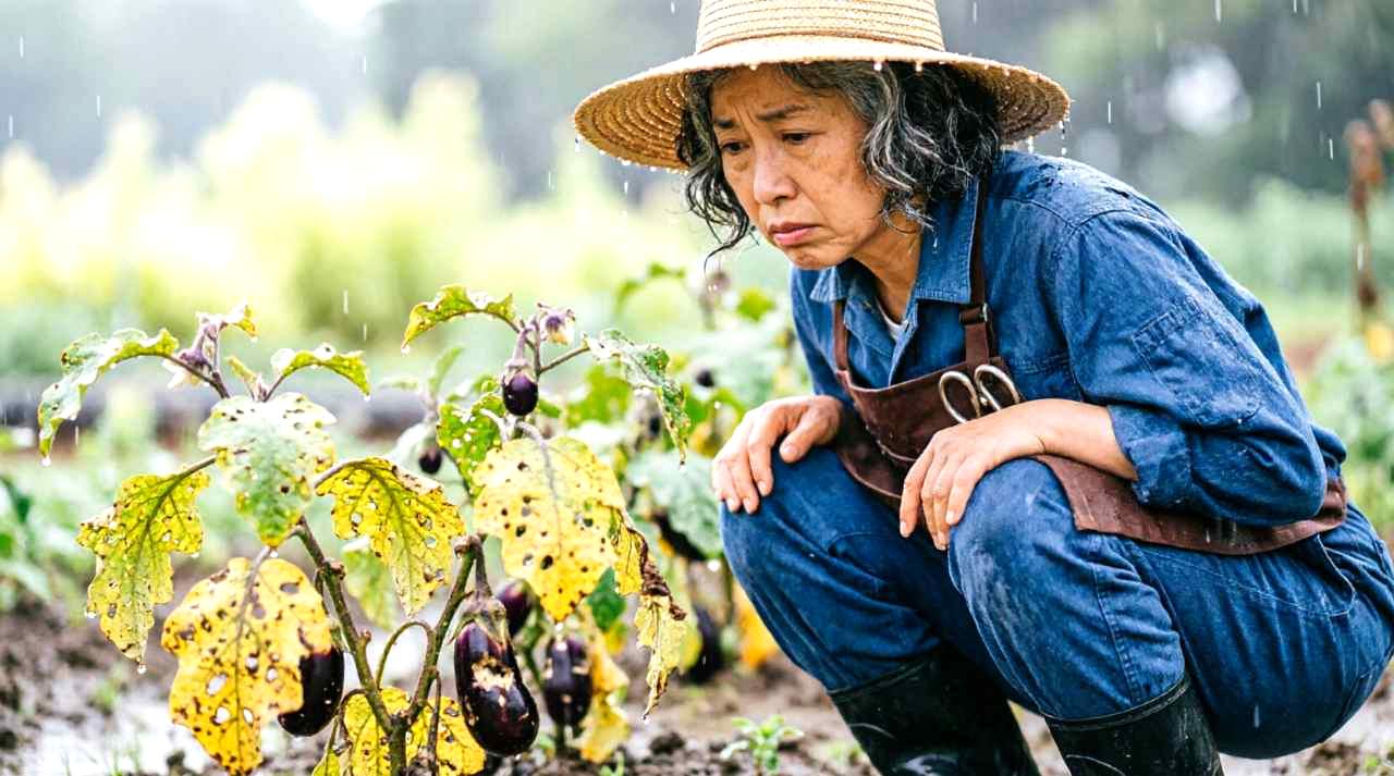 株元への点滴チューブと黒色不織布マルチを併用した日本カボチャの畝