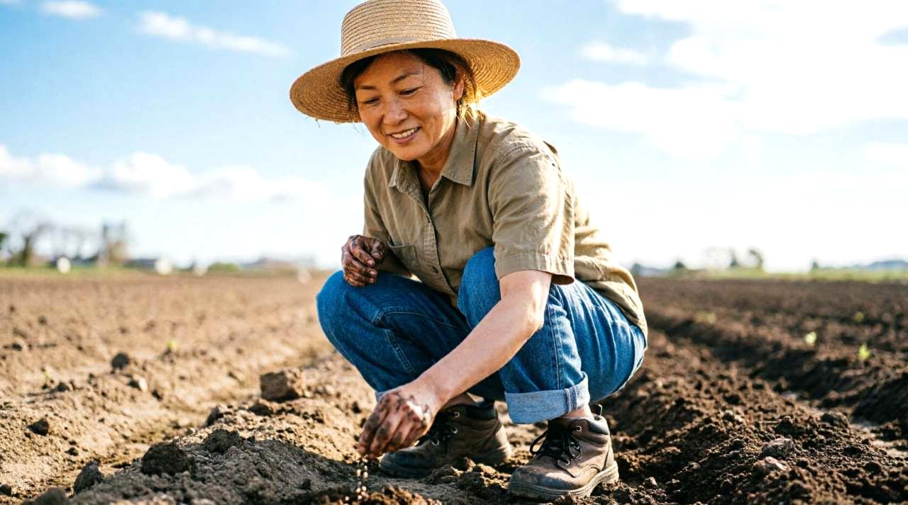 真夏の家庭菜園で葉が青々と茂り、たくさんのキュウリがぶら下がっている明るい印象のアイキャッチ