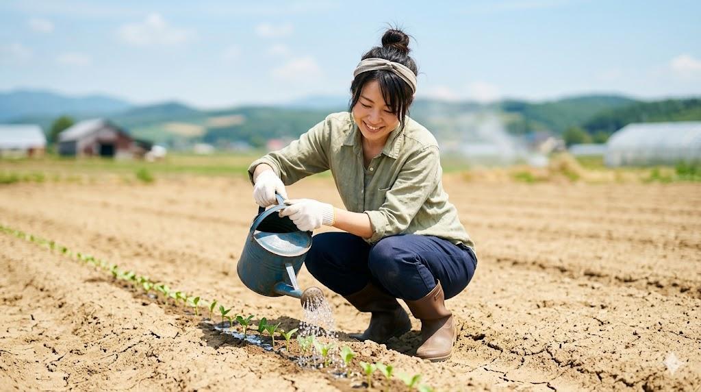 朝日が差すベランダと夕暮れ時の鉢植えカボチャを並べた比較イメージ