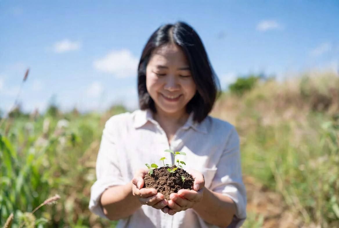 少し徒長した春菊の苗を立て直すために管理を見直す様子