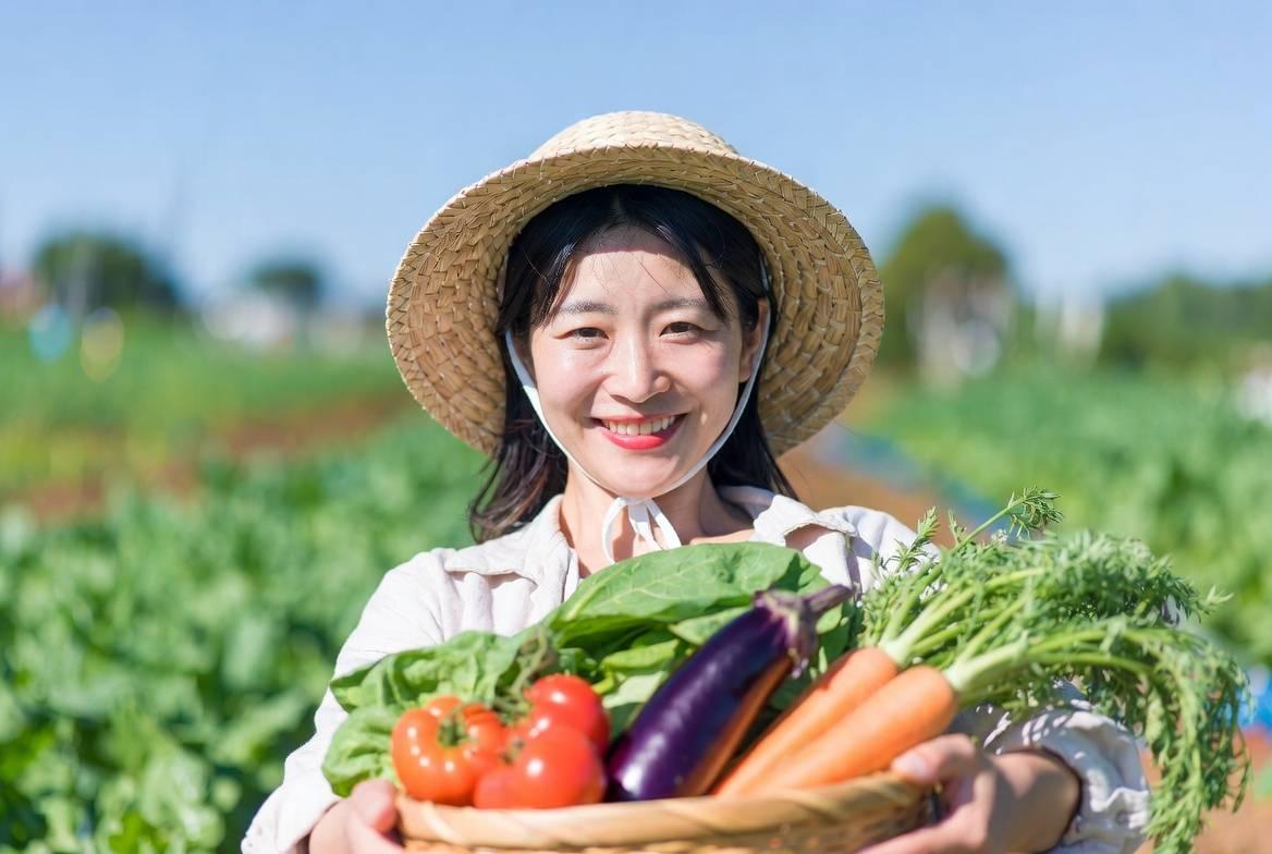 防虫ネットで守られた畝から収穫した、まっすぐで美しいつるなしインゲンの山盛り