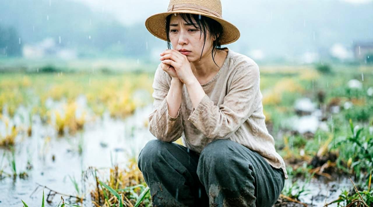 家庭菜園の畝にまかれたインゲンの種を食べに来るスズメの群れ