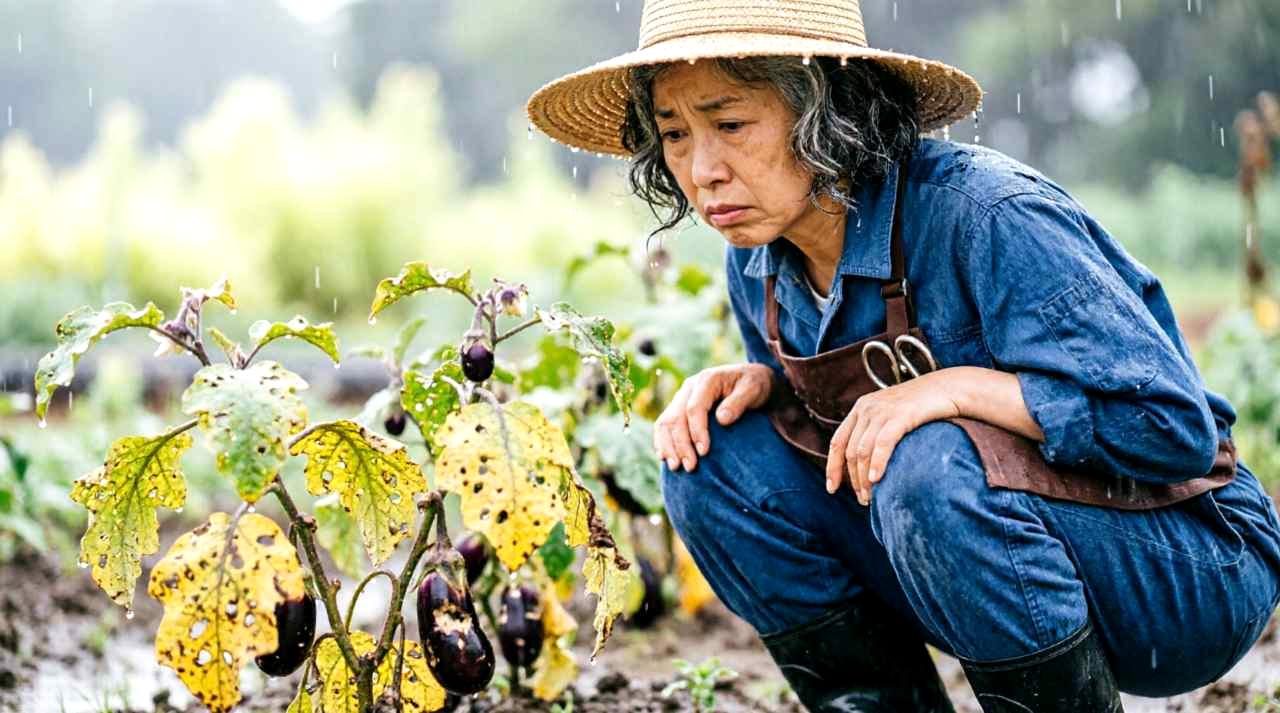 黄色い粘着シートと不織布を組み合わせたプランターの防御策