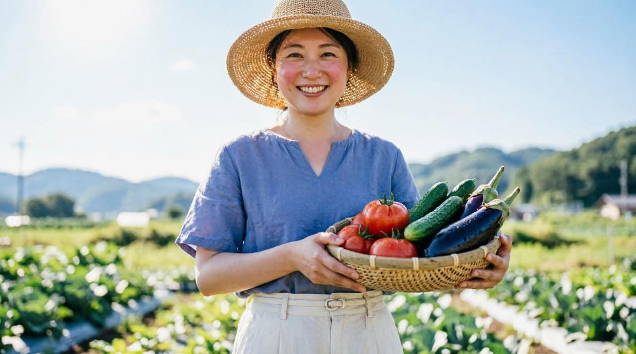 正しい管理で直播き栽培に成功した立派なキャベツの収穫風景